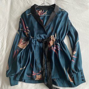 ZARA - Floral Kimono Jacket/Top (Size: XS)